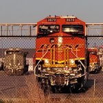 BNSF 3670 Glistens As The Texas Sun at Sunset Reflects Off Her Very,  Very,  Very  Brand New BNSF Swoosh Logo Paint Scheme!!!
